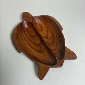 MCM Vintage Kamani Wood Sea Turtle Shaped Divided Dish